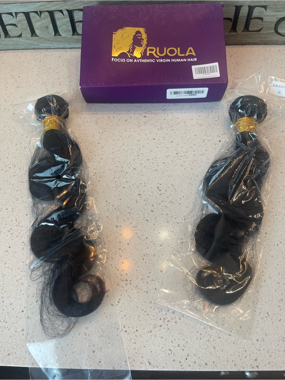 Brazilian Virgin Human Hair Body Wave Weft Bundle- Black 18” & 20” Unprocessed
